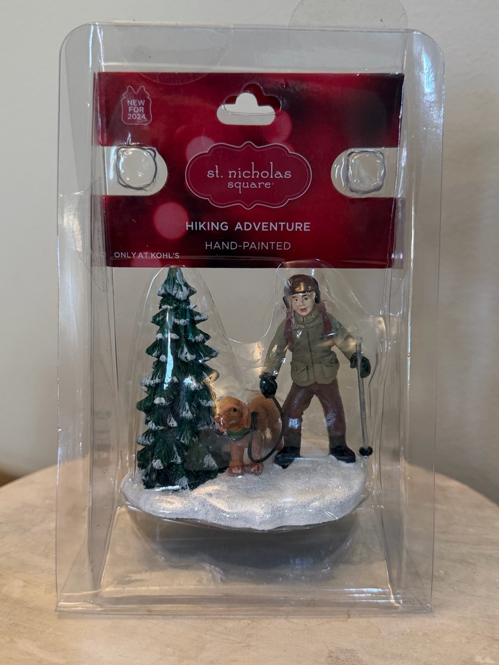 St Nicholas Square Hiking Adventure Christmas Village Figurine Dog NIP 2024